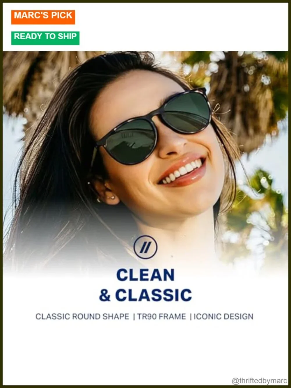 Polarized Sunglasses with TR90 Frame, 100% UV Protection, Classic Round Shape